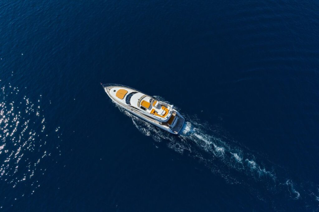 luxury yacht on the ocean